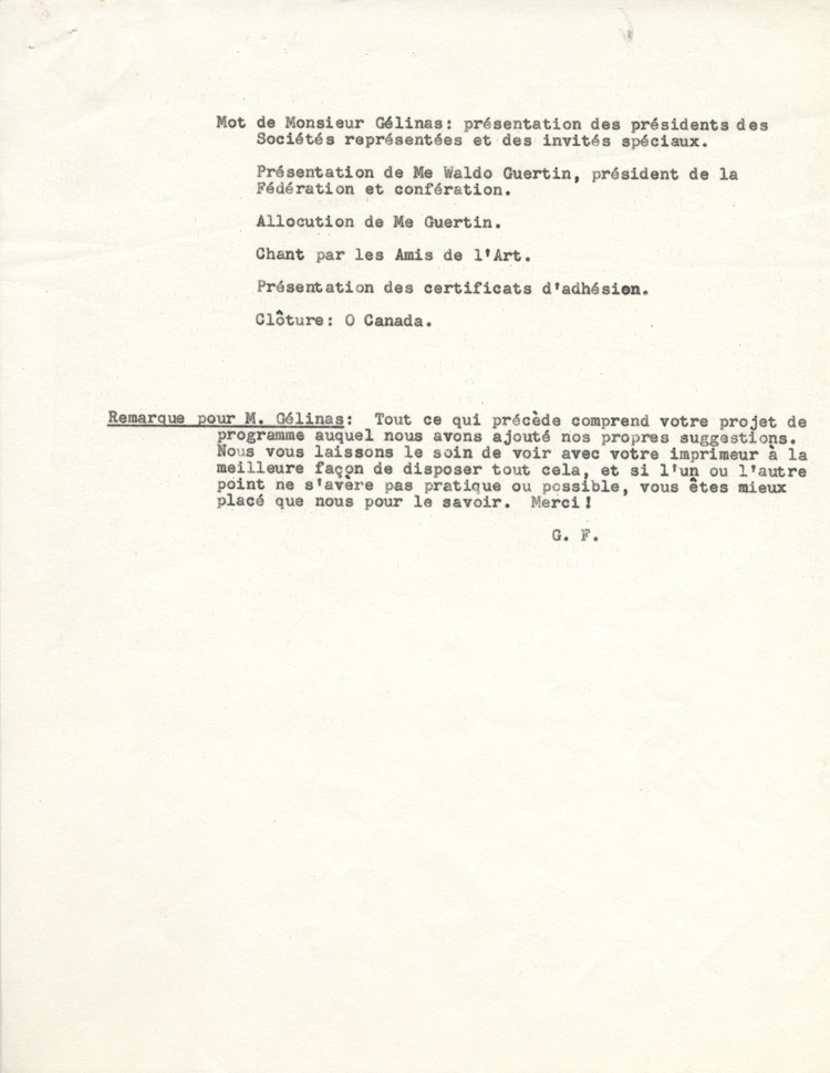 Reproduction de la deuxi&egrave;me page du programme du premier congr&egrave;s r&eacute;gional de la F&eacute;d&eacute;ration des soci&eacute;t&eacute;s Saint-Jean-Baptiste de l'Ontario, tenu &agrave; Ansonville (Ontario), les 6 et 7 octobre 1956, 1956.