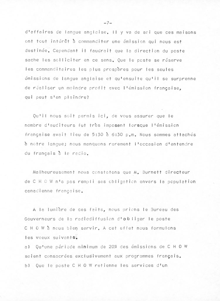 M&eacute;moire pr&eacute;sent&eacute; par la Soci&eacute;t&eacute; Saint-Jean-Baptiste de Welland