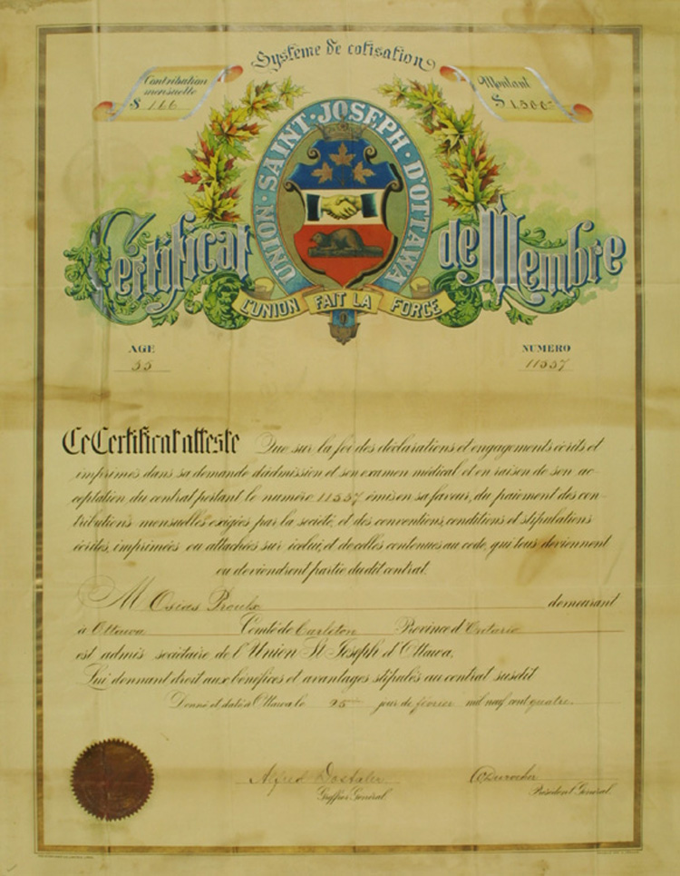 Certificat de membre