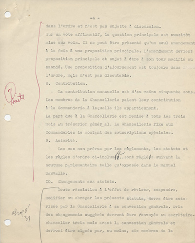 M&eacute;morandum d'association, ca 1927