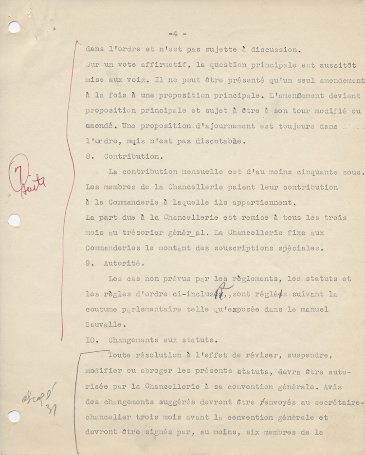 M&eacute;morandum d'association, ca 1927