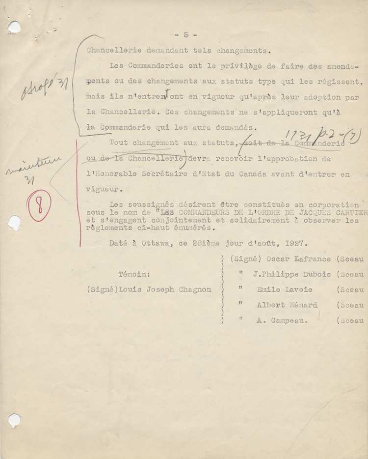 M&eacute;morandum d'association, ca 1927
