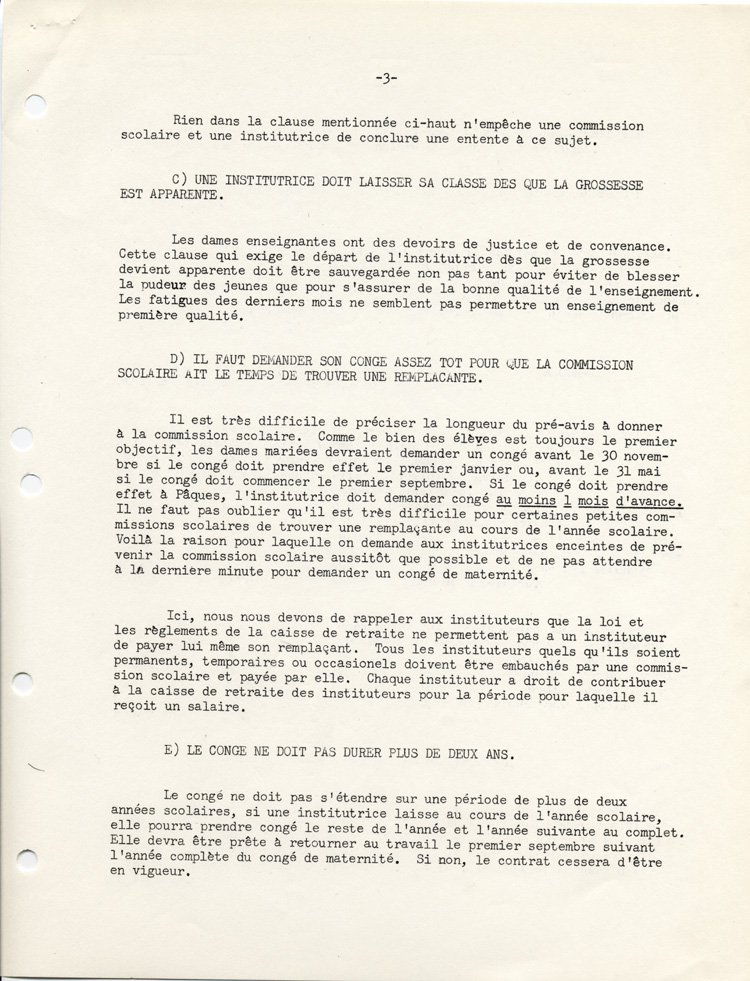 Reproduction de la troisi&egrave;me page d’un article de l’Association de l’enseignement fran&ccedil;ais de l’Ontario (AEFO), conjointement avec l’Association des commissaires des &eacute;coles bilingues de l’Ontario (ACEBO), pour L’&eacute;cole ontarienne, 1962.