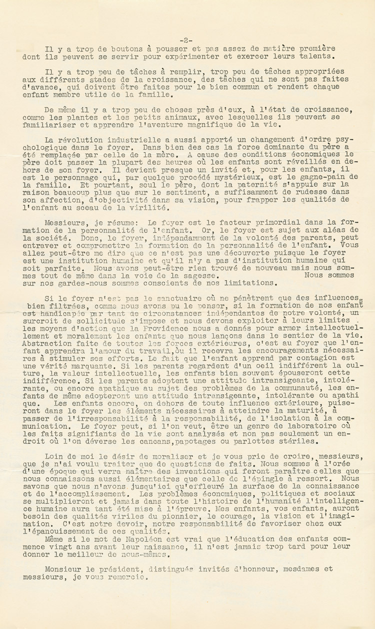 Reproduction de la deuxi&egrave;me page du Rapport du groupe d’&eacute;tudes sur les relations entre les commissaires et les instituteurs soumis au congr&egrave;s de l’Association des commissaires des &eacute;coles bilingues de l’Ontario (ACEBO), le 6 avril 1956, par Olivier Gravel, de Haileybury (Ontario), et paru en annexe au premier num&eacute;ro du premier volume du Bulletin de l’Association des commissaires des &eacute;coles bilingues d’Ontario, 15 novembre 1956.