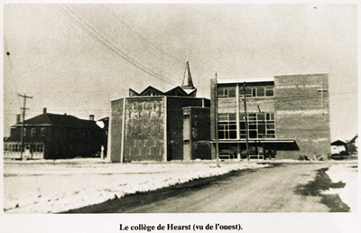 Reproduction d’une photographie du Coll&egrave;ge de Hearst (Ontario), ca 1960.