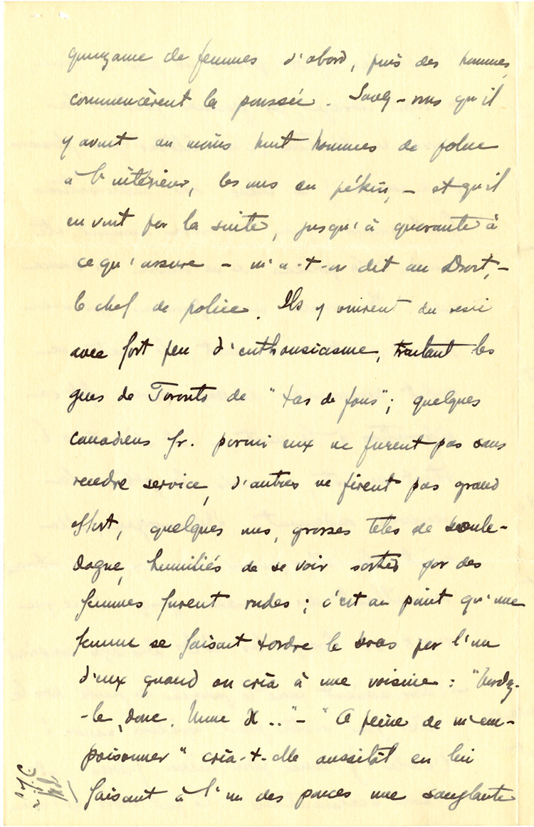 Reproduction de la dixi&egrave;me page d’une lettre du p&egrave;re Rodrigue Villeneuve &agrave; l’abb&eacute; Lionel Groulx, 7 au 9 janvier 1916.
