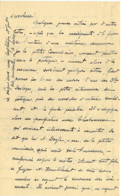 Reproduction de la onzi&egrave;me page d’une lettre du p&egrave;re Rodrigue Villeneuve &agrave; l’abb&eacute; Lionel Groulx, 7 au 9 janvier 1916.