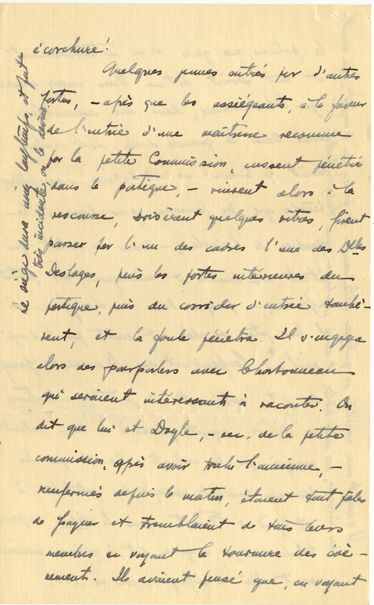 Reproduction de la onzi&egrave;me page d’une lettre du p&egrave;re Rodrigue Villeneuve &agrave; l’abb&eacute; Lionel Groulx, 7 au 9 janvier 1916.