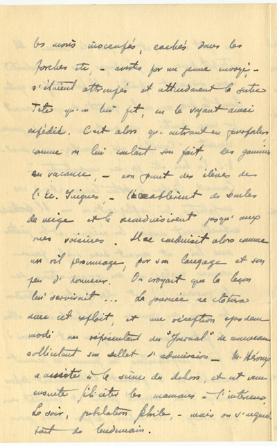 Reproduction de la huiti&egrave;me page d’une lettre du p&egrave;re Rodrigue Villeneuve &agrave; l’abb&eacute; Lionel Groulx, 7 au 9 janvier 1916.